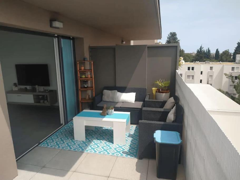 Magnifique Rooftop Duplex Climatise Familial, Aux Arceaux Montpellier Luaran gambar